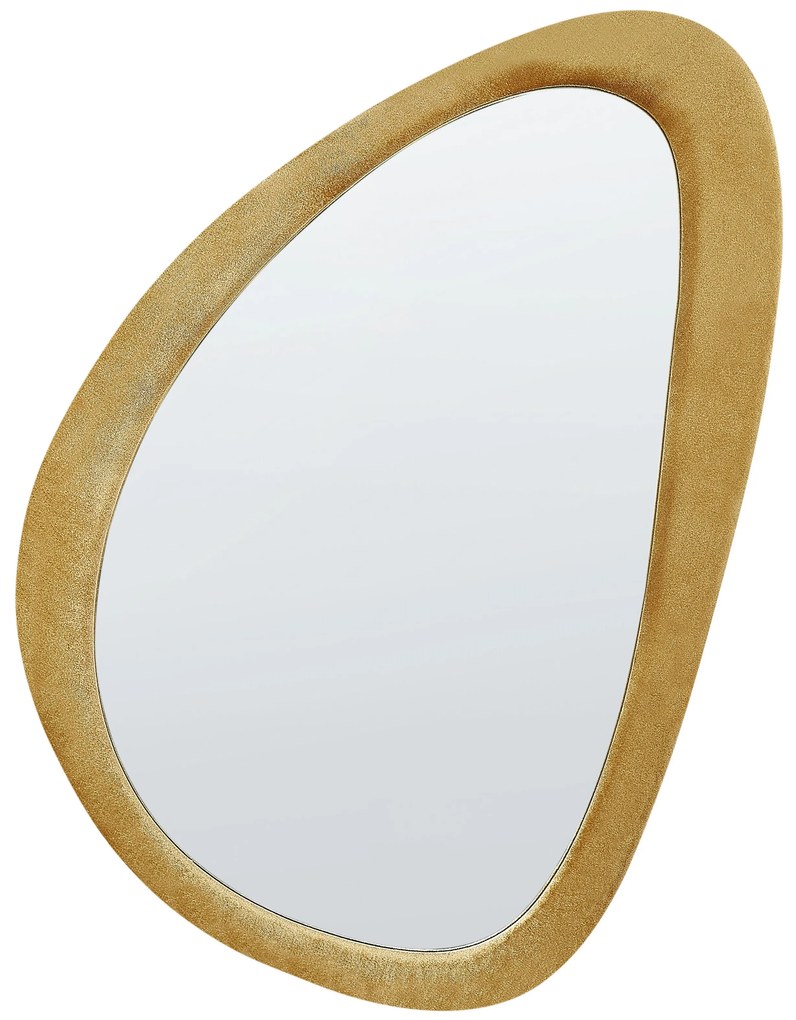 Espelho de parede em veludo amarelo 61 x 91 cm VENAS Beliani