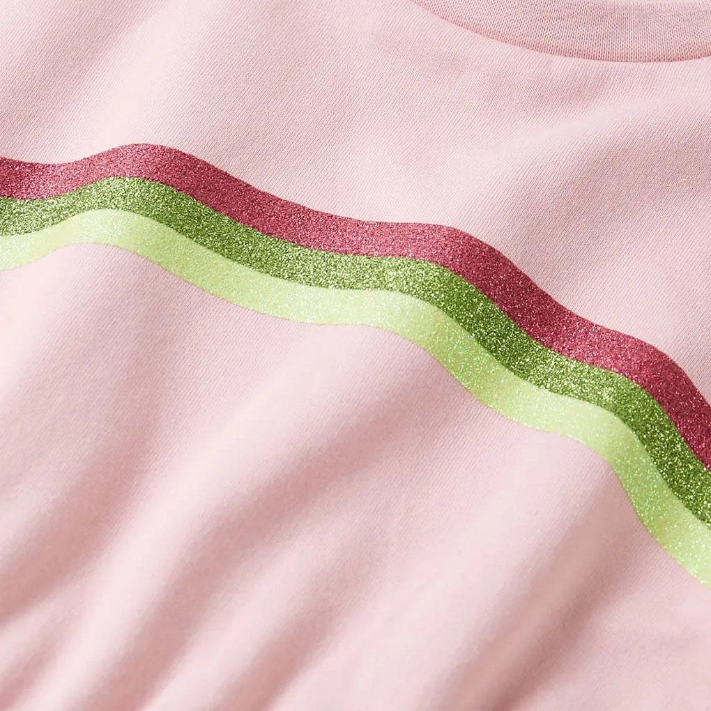 Vestido de criança com cordão rosa-claro 128