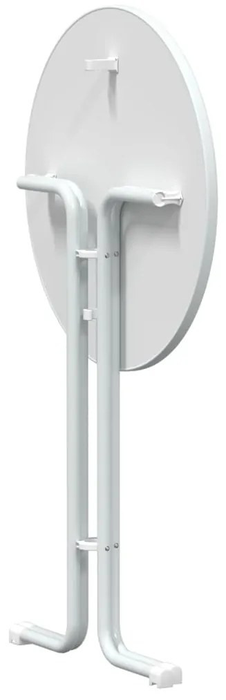 Mesa de jantar Ø80x110 cm derivados de madeira e aço branco