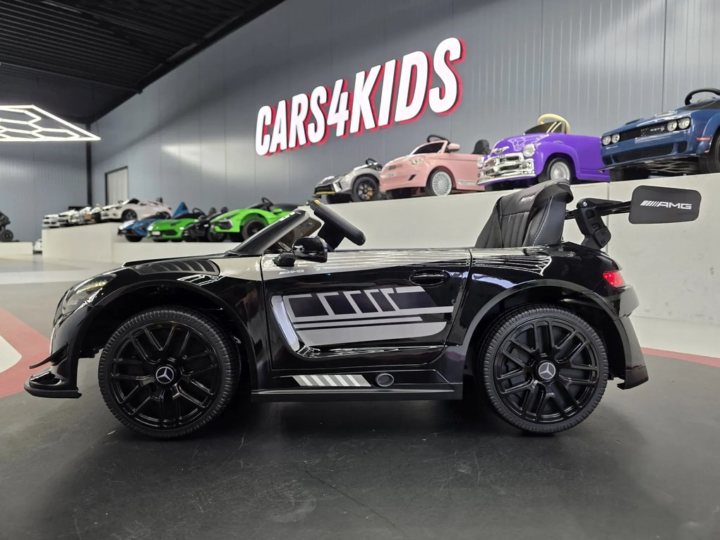 Carro elétrico para crianças Mercedes GT3 12 Pneus EVA, Assento de couro sintético Preto