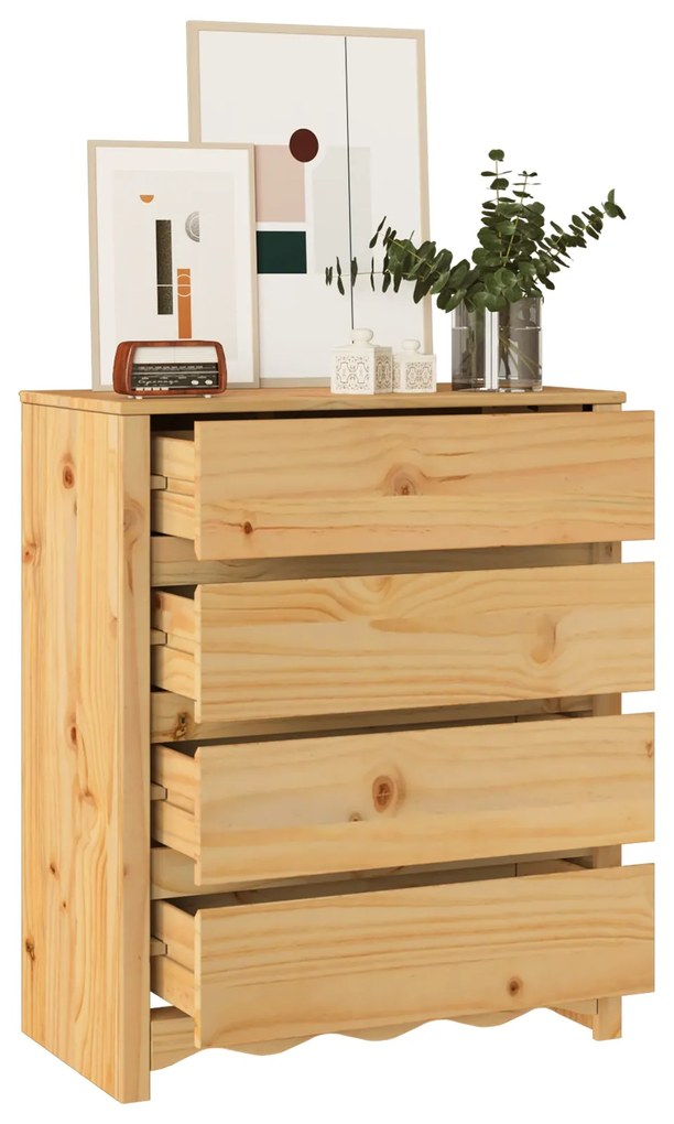 Cômoda vidaXL 'DRAMMEN'76,5x40x91 cm Madeira Sólida de Pinheiro