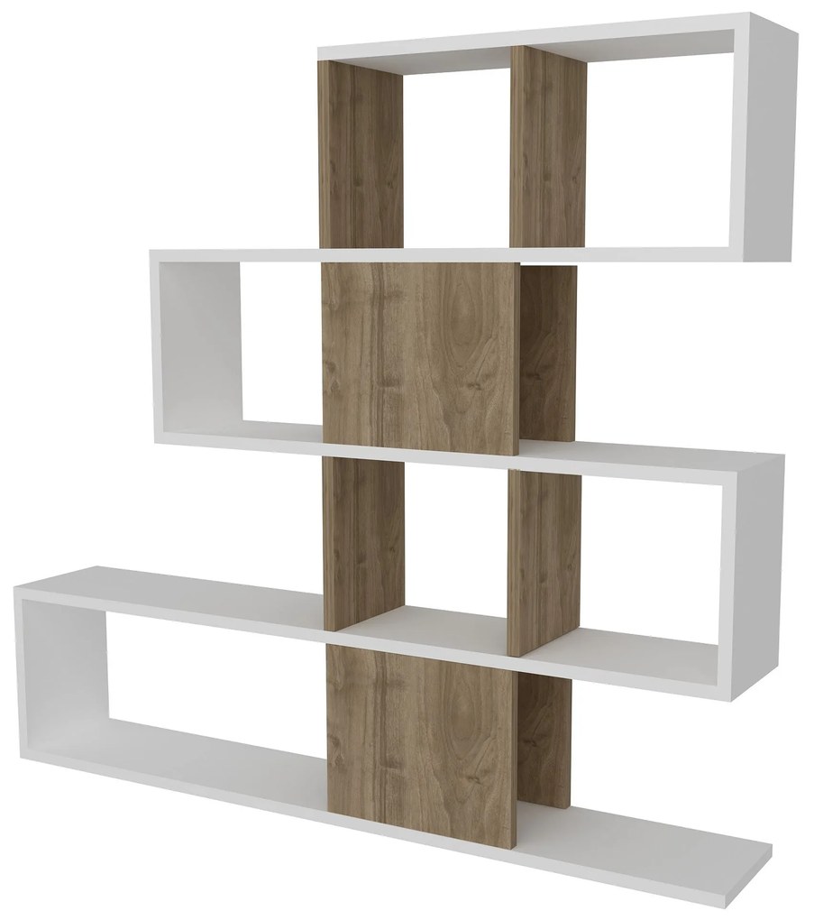 Estante Karlin – Branco e Nogueira – 120x109x19,5 cm