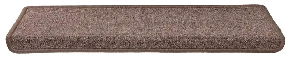 Tapetes de escadas 30 pcs 65x21x4 cm castanho