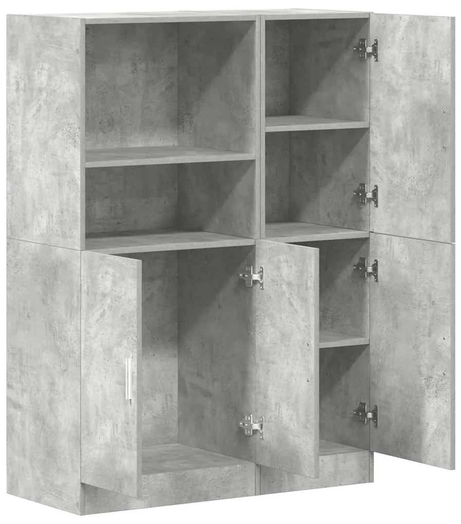 2 pcs armário de cozinha conjunto deriv. madeira cinza cimento