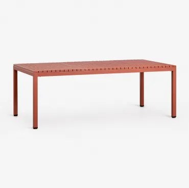 Rectangular Garden Table 210x100 Cm In Marti Aluminum Terracota - Sklum
