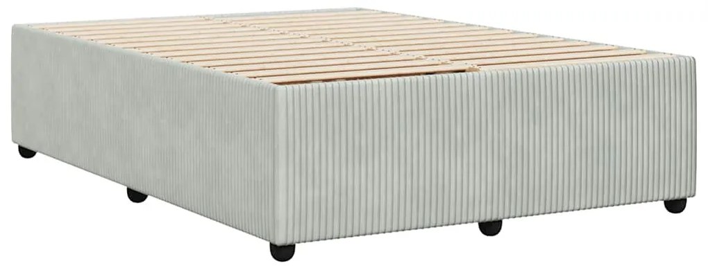 Estrutura de cama sem colchão 140x190 cm veludo cinzento-claro