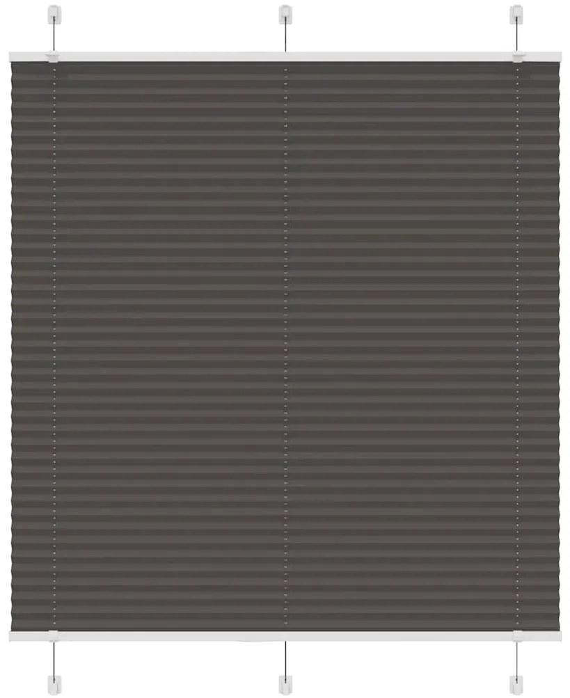 Preto Plissada Cega 115x100 cm Largura Tecido 114,4cm Poliéster