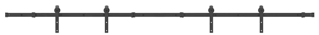 Kit de ferragens para porta deslizante 305 cm aço preto