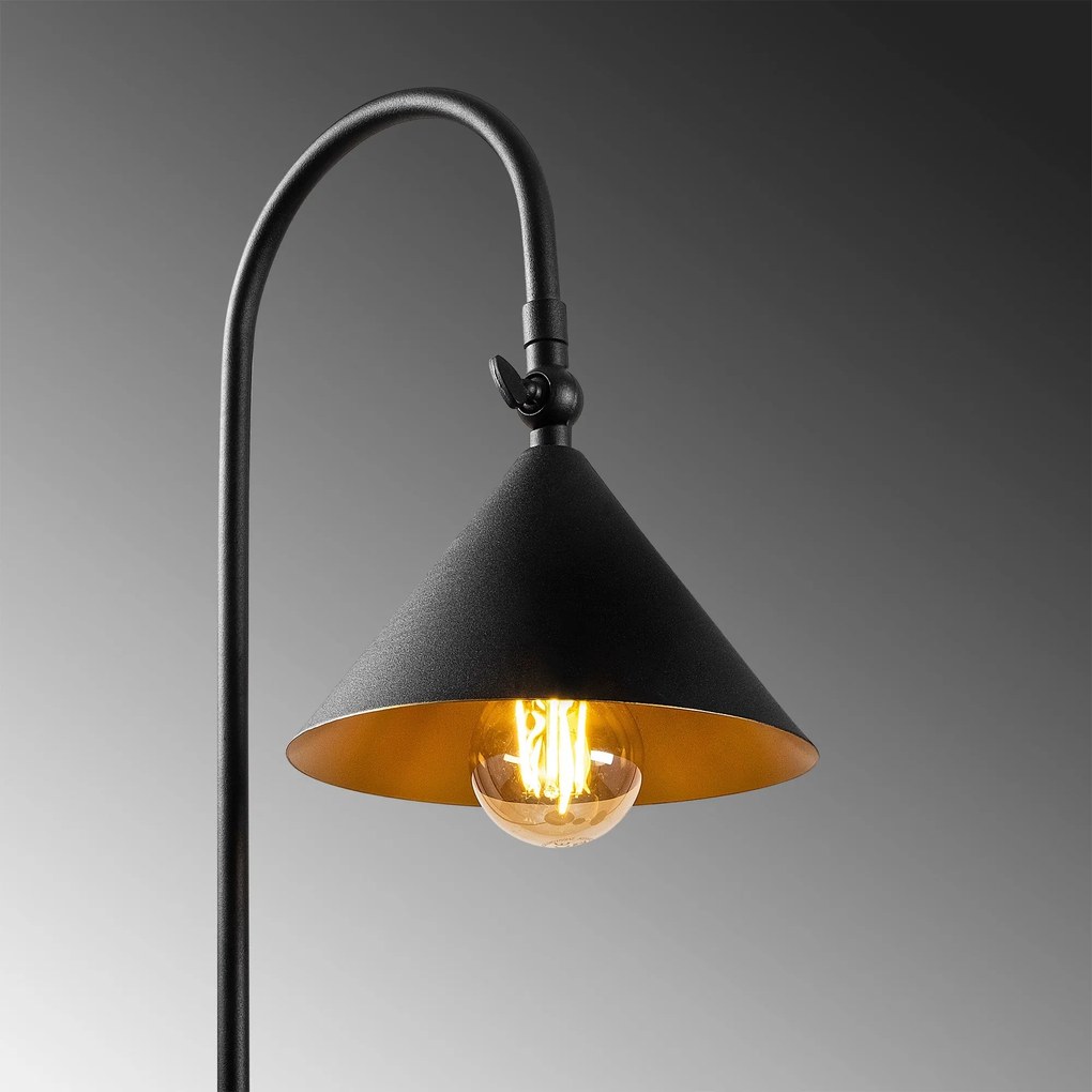 Candeeiro de Pé Lik – Preto e Dourado – 37 x 30 cm