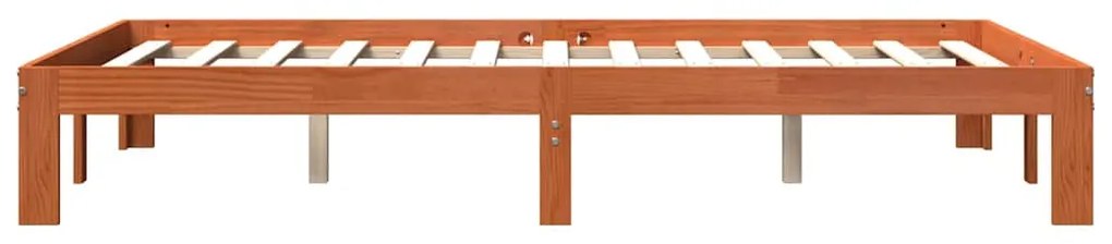 Cama sem colchão 120x200 cm madeira pinho maciça castanho-mel