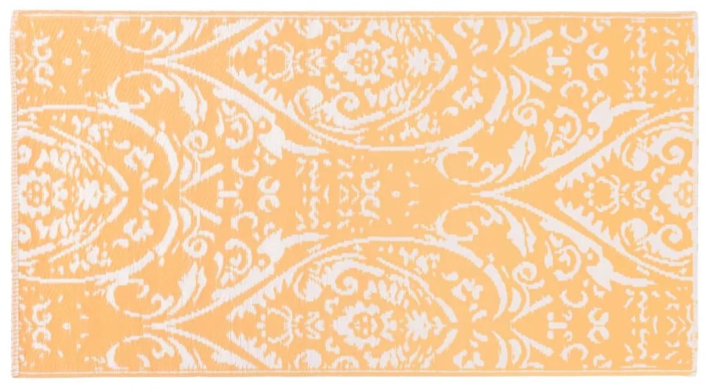 Tapete de exterior 120x180 cm PP laranja e branco