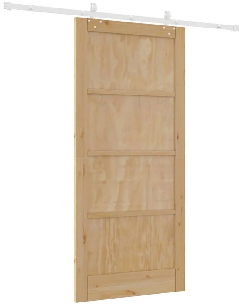 Porta Deslizante vidaXL com Conjunto de Ferragens 93x202 cm de Madeira