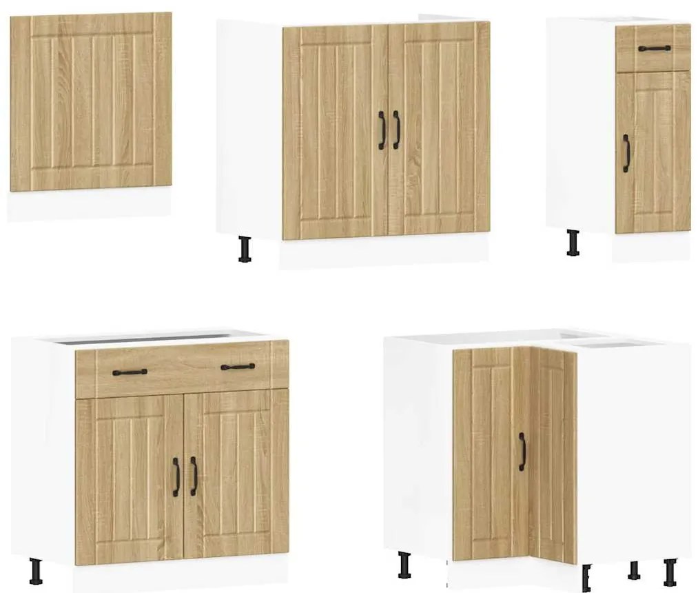 11 peças armário de cozinha conjunto Lucca sonoma carvalho
