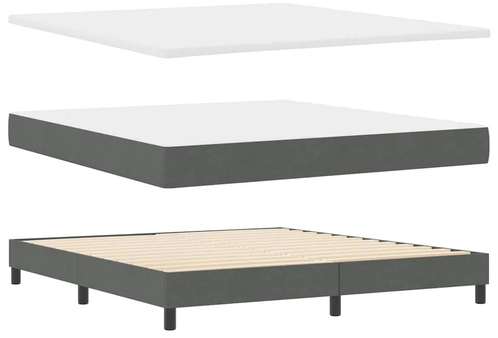 cama box spring vidaXL com colchão cinza escuro 180x200 cm tecido