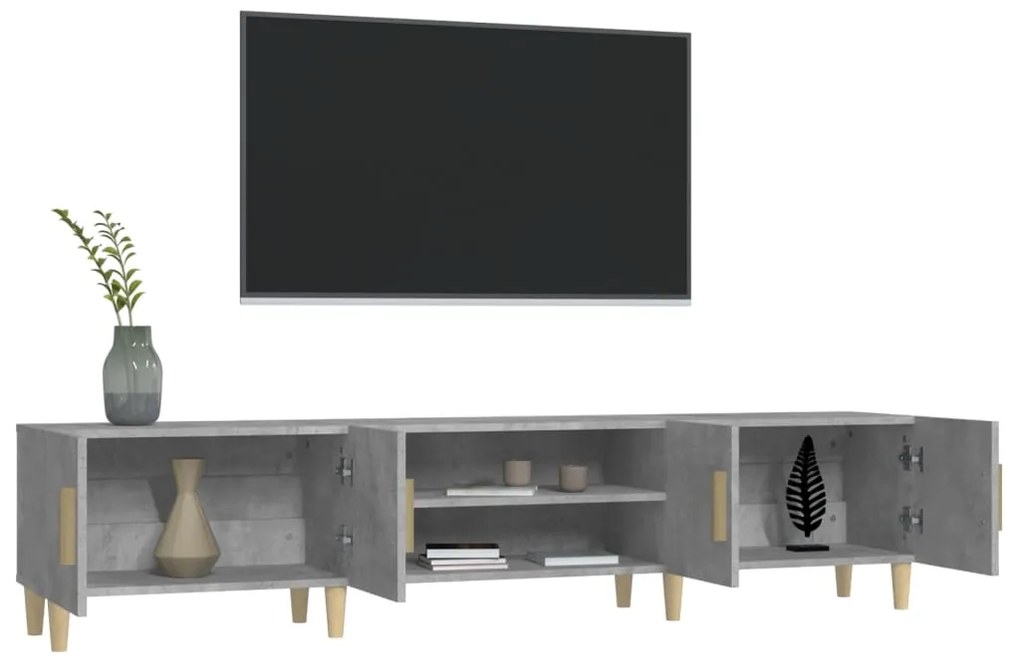 Móvel de TV 180x31,5x40 cm derivados de madeira cinza cimento