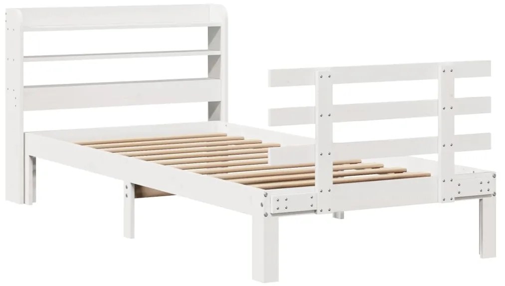 Estrutura cama c/ cabeceira 75x190 cm pinho maciço
