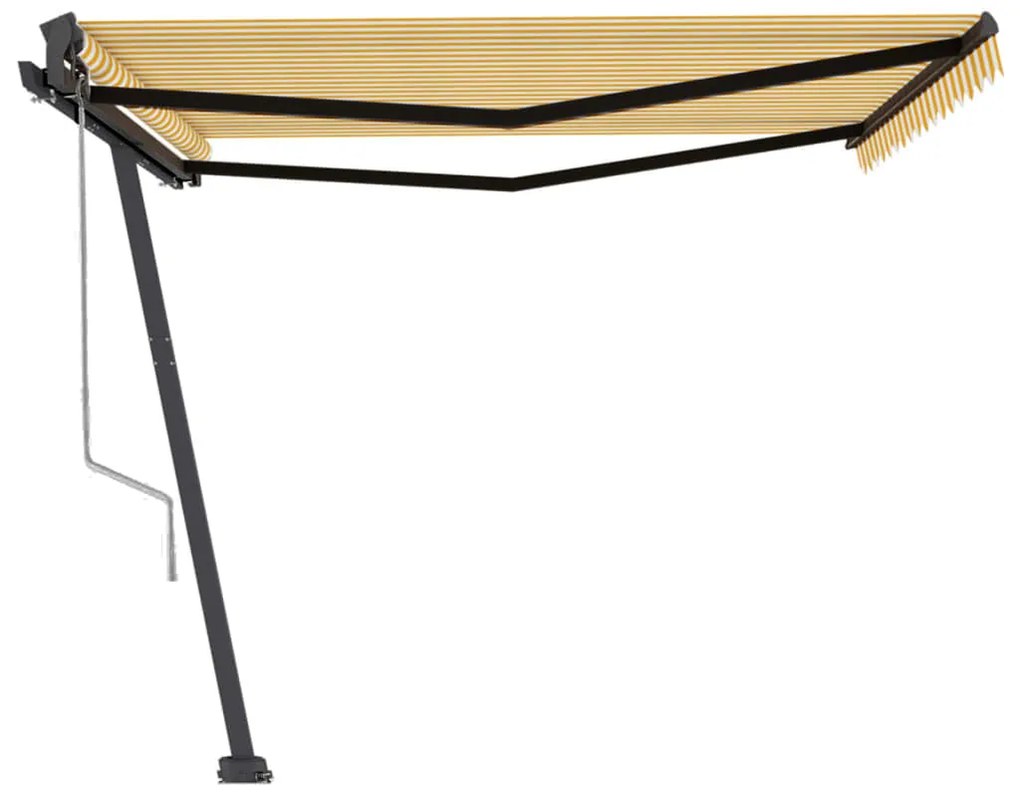 Toldo automático independente 450x350 cm amarelo e branco