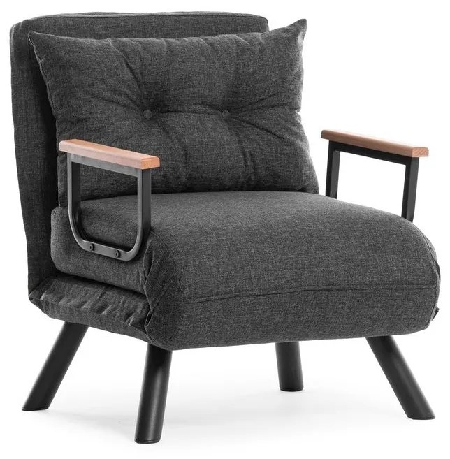 Sofá-cama de 1 lugar Sando – Cinzento Escuro – 175x60 cm