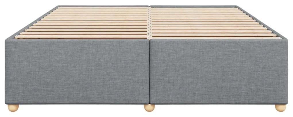 Estrutura de cama sem colchão 200x200 cm tecido cinzento-claro