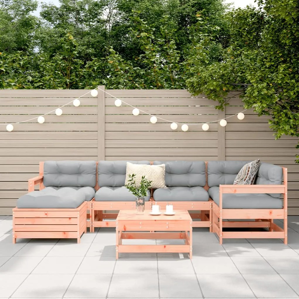 7 pcs conjunto sofás jardim madeira abeto-de-douglas