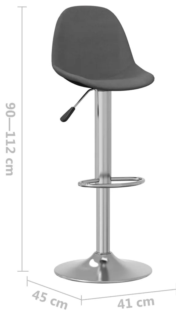 Bancos de bar 2 pcs tecido cinzento-escuro
