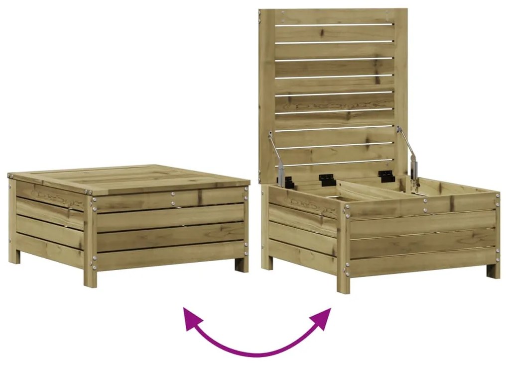 6 pcs conjunto lounge de jardim c/ almofadões pinho impregnado