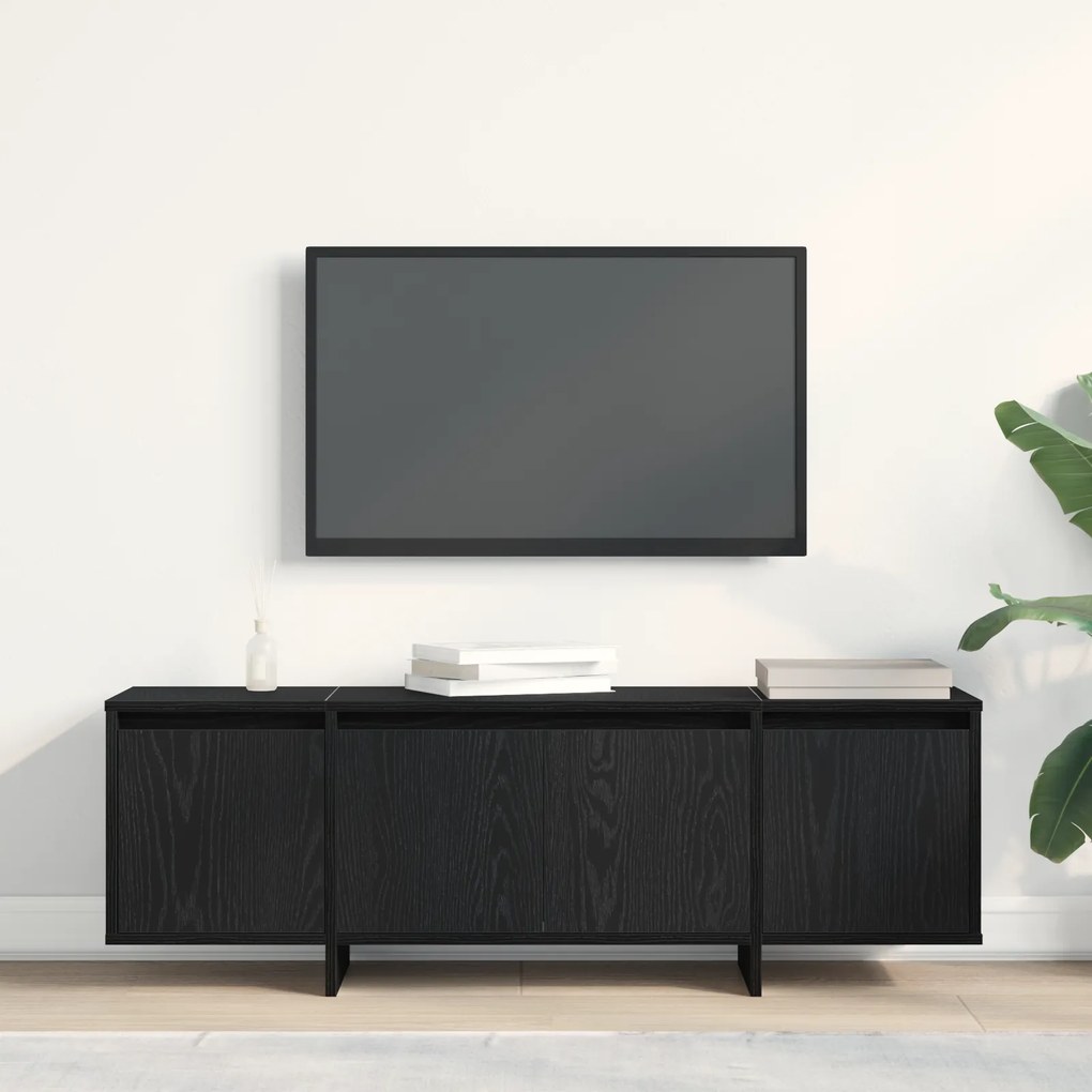 Móvel para TV vidaXL Preto Carvalho 120x30x40,5 cm Madeira engenheirada