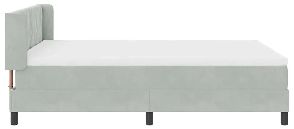 Cama Box Spring vidaXL com Colchão Cinza-Claro 140x190 cm Veludo