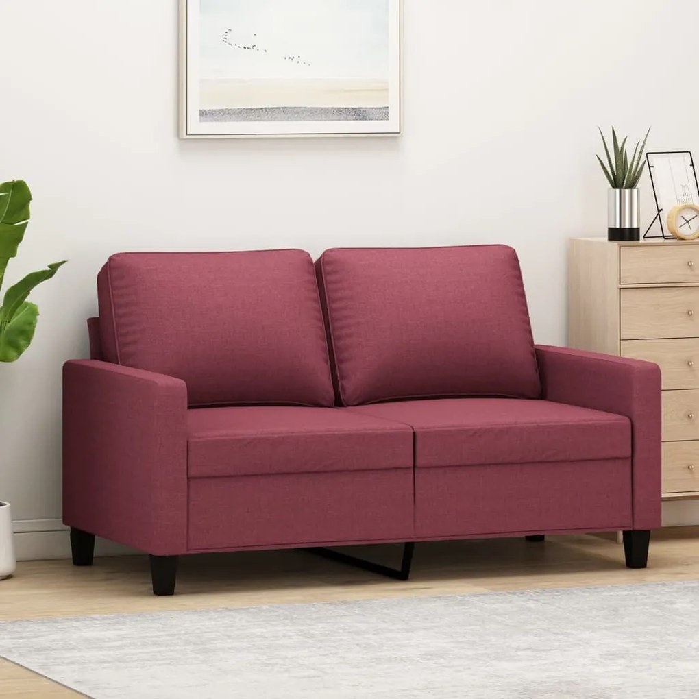 Sofá de 2 lugares tecido 120 cm vermelho tinto