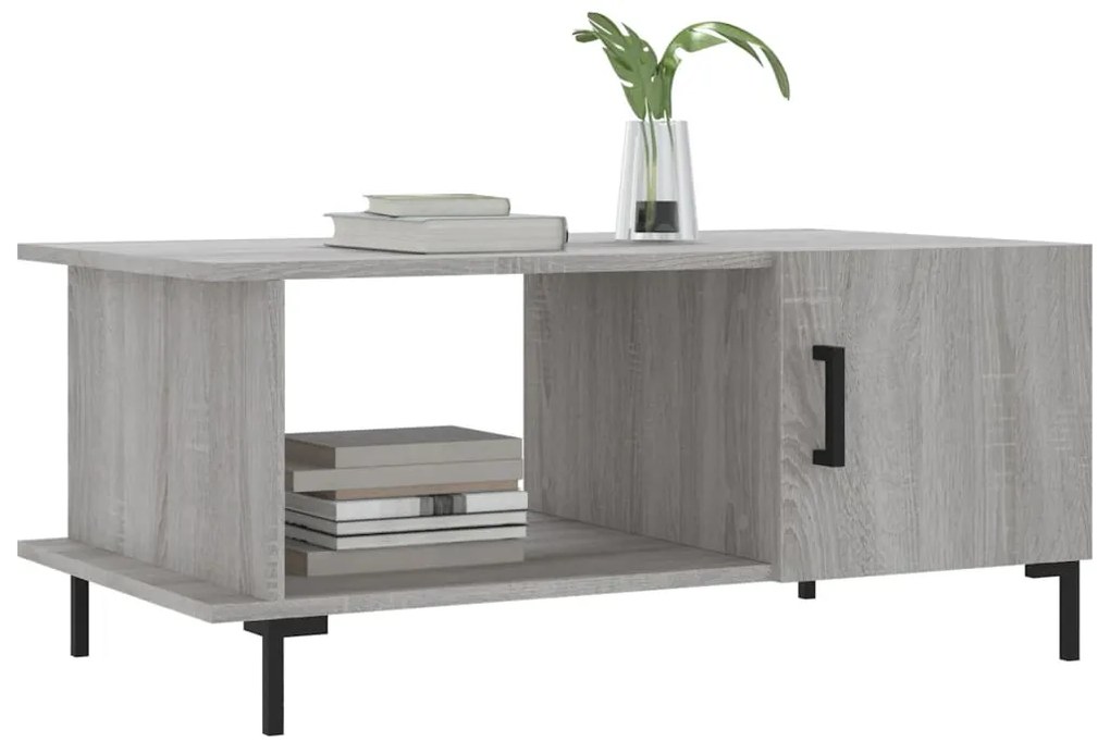 Mesa de centro 90x50x40 cm derivados de madeira cinzento sonoma