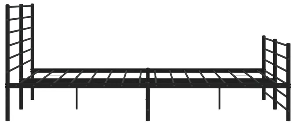 Estrutura de cama com cabeceira e pés 193x203 cm metal preto