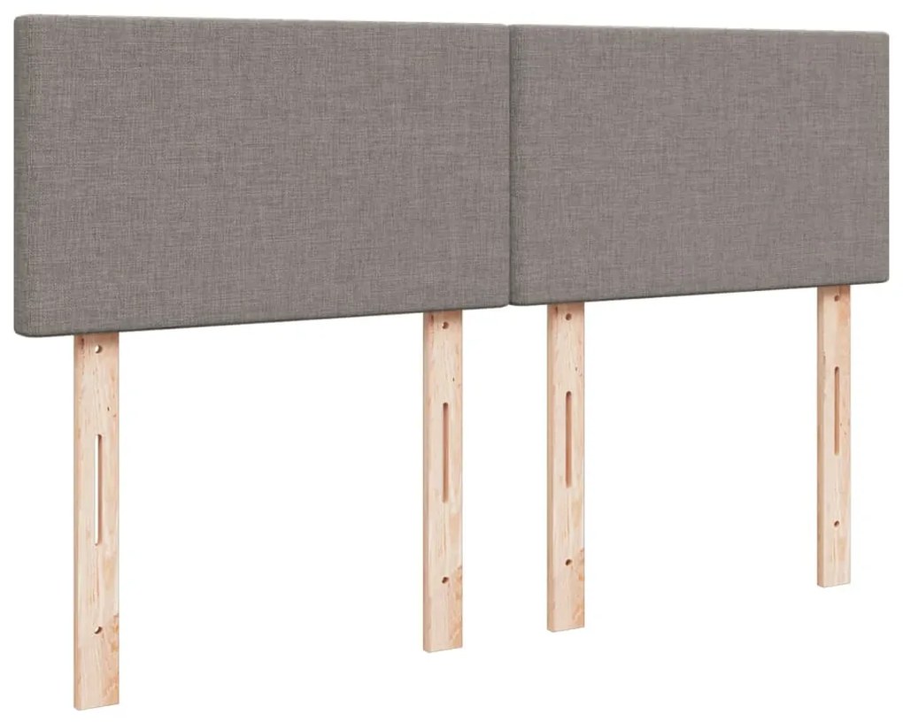 Cama com molas/colchão 140x200 cm tecido castanho-acinzentado