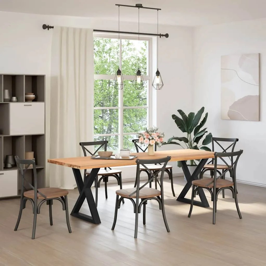 Pés para mesa de jantar 2 peças preto 70x(72-73,3) cm aço