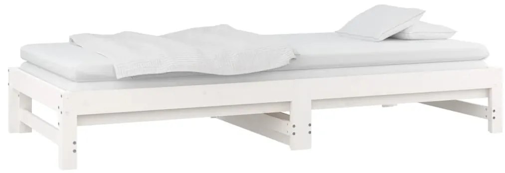 Sofá-cama de puxar 2x(90x200) cm pinho maciço branco