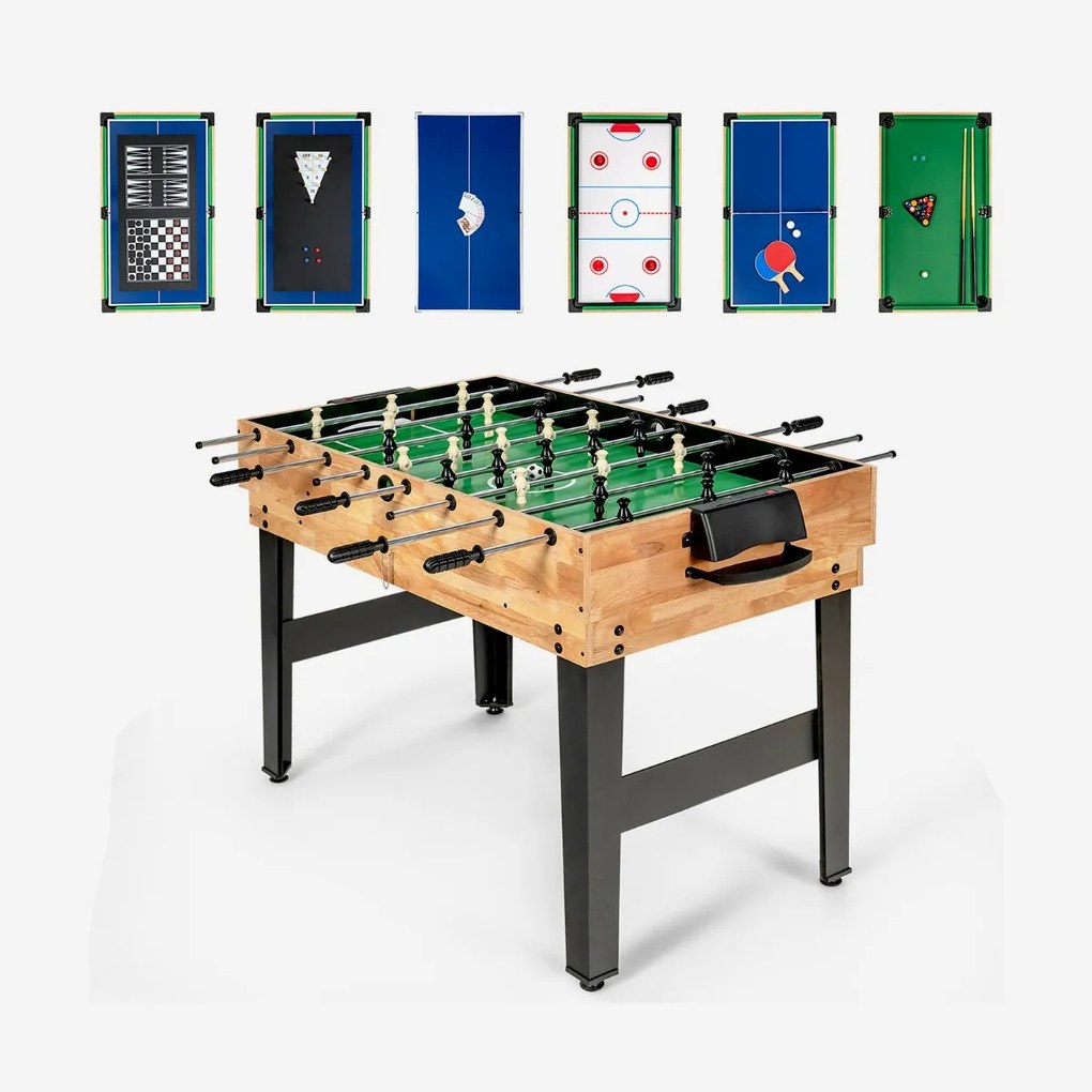 Mesa Multijogos para crianças 10 em 1 com matriquilhos, Mesa Hóquei, ping pong, Bilhar Shuffleboard Boliche Xadrez Cartas Damas Multicolor