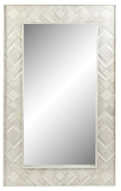 Espelho de Parede Dkd Home Decor Branco Madeira de Mangueira Losangos (154 X 4 X 92 cm)