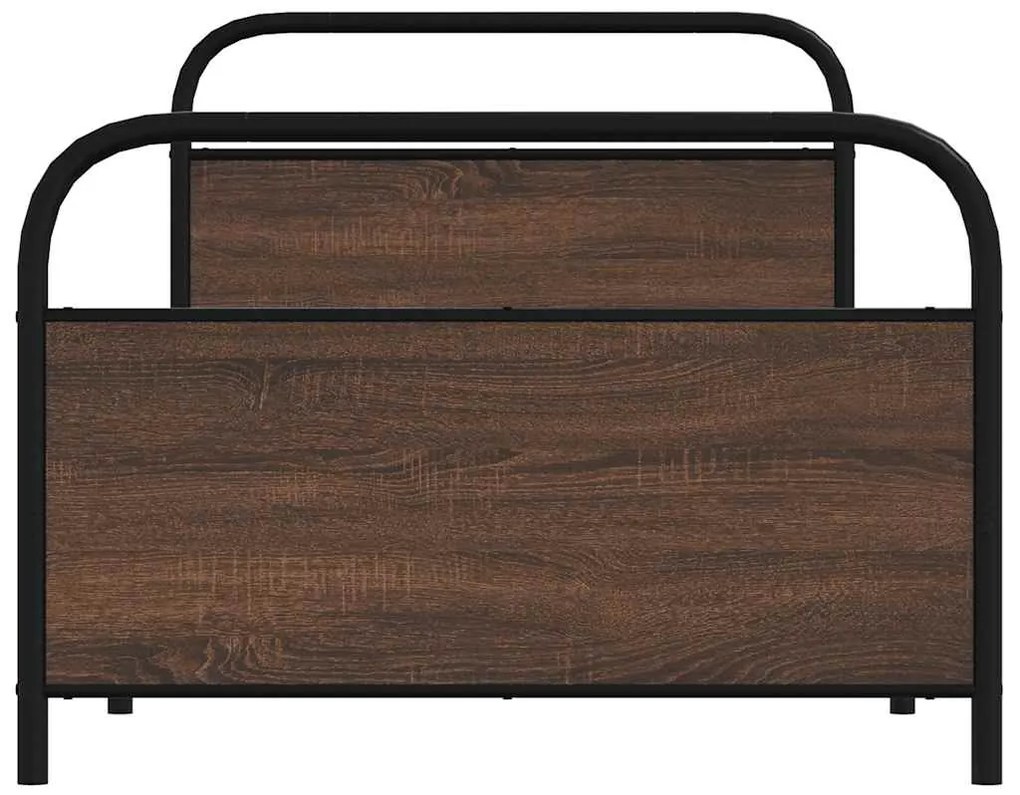 Estrutura cama s/ colchão derivados madeira carvalho castanho
