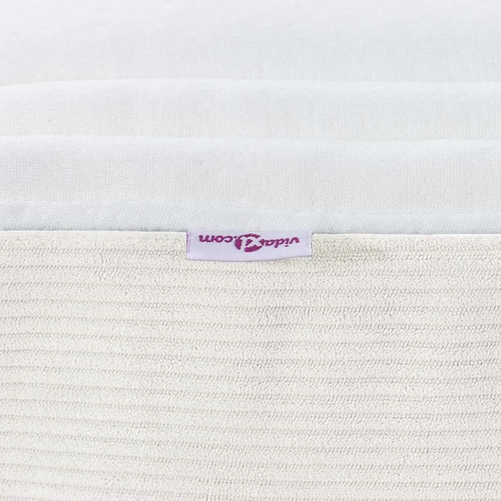 Colchão de Cama com Molas Pocket - Creme, Médio, 100x200x20 cm, Tecido