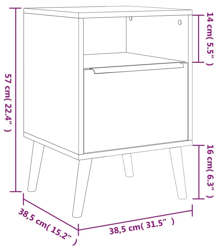 Finori Mesa de cabeceira Lusk 61A carvalho sonoma 38,5x38,5x57 cm