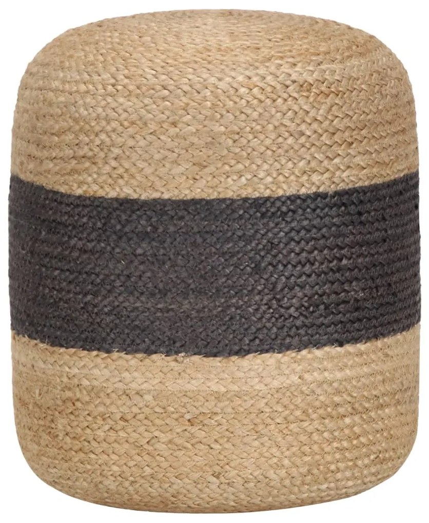 vidaXL Pufe artesanal 40x45 cm juta cinzento-escuro