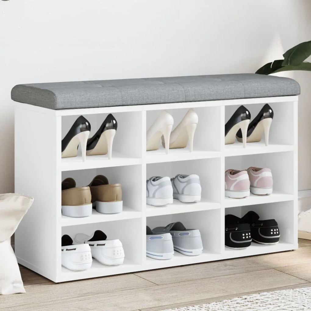 vidaXL Banco sapateira 82x32x50 cm derivados de madeira branco