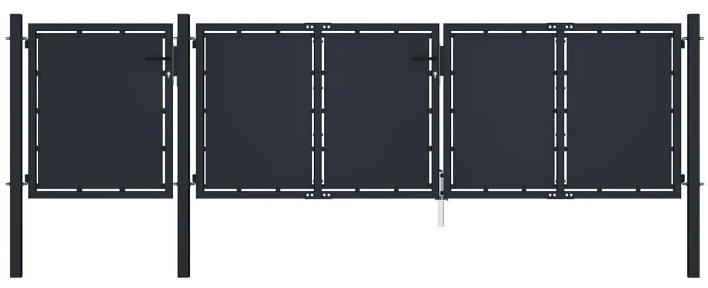 vidaXL Portão de jardim 4x1,5 m metal antracite