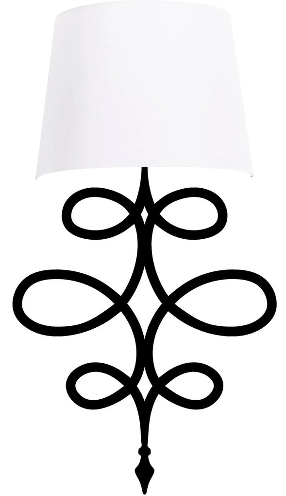Candeeiro de Parede Asaf – Branco e Preto – 15 x 28 cm