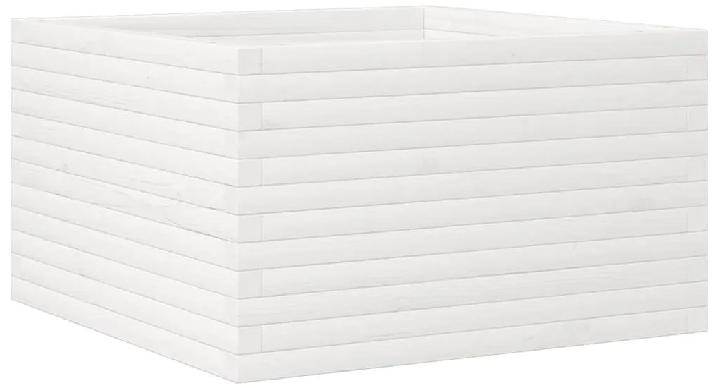 Vaso/floreira de jardim 80x80x45,5 cm pinho maciço branco
