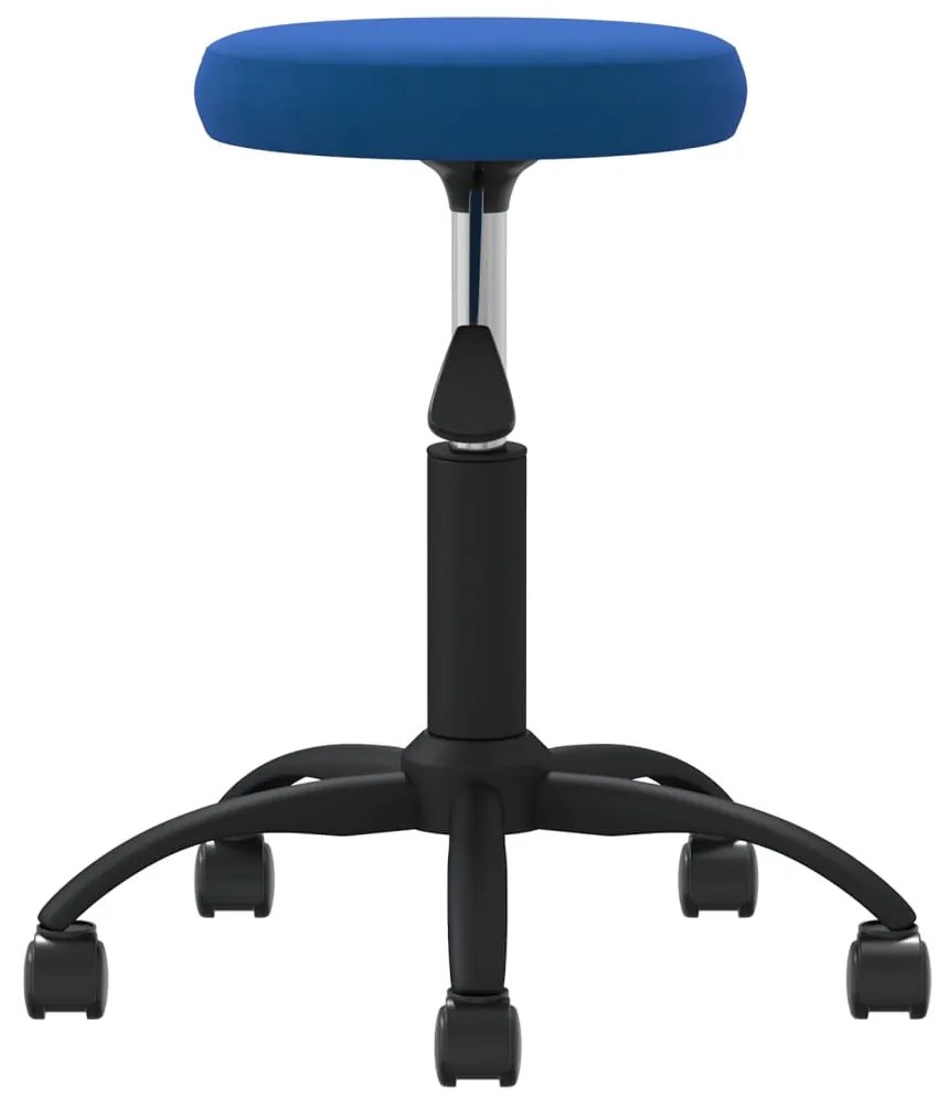 Cadeira de escritório giratória veludo azul