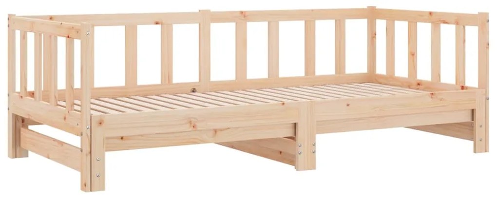 Sofá-cama com gavetão 90x200 cm madeira de pinho maciça