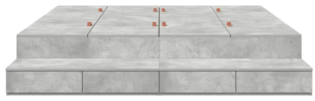 Estrado de Cama Cinza Concreto 200x200 cm