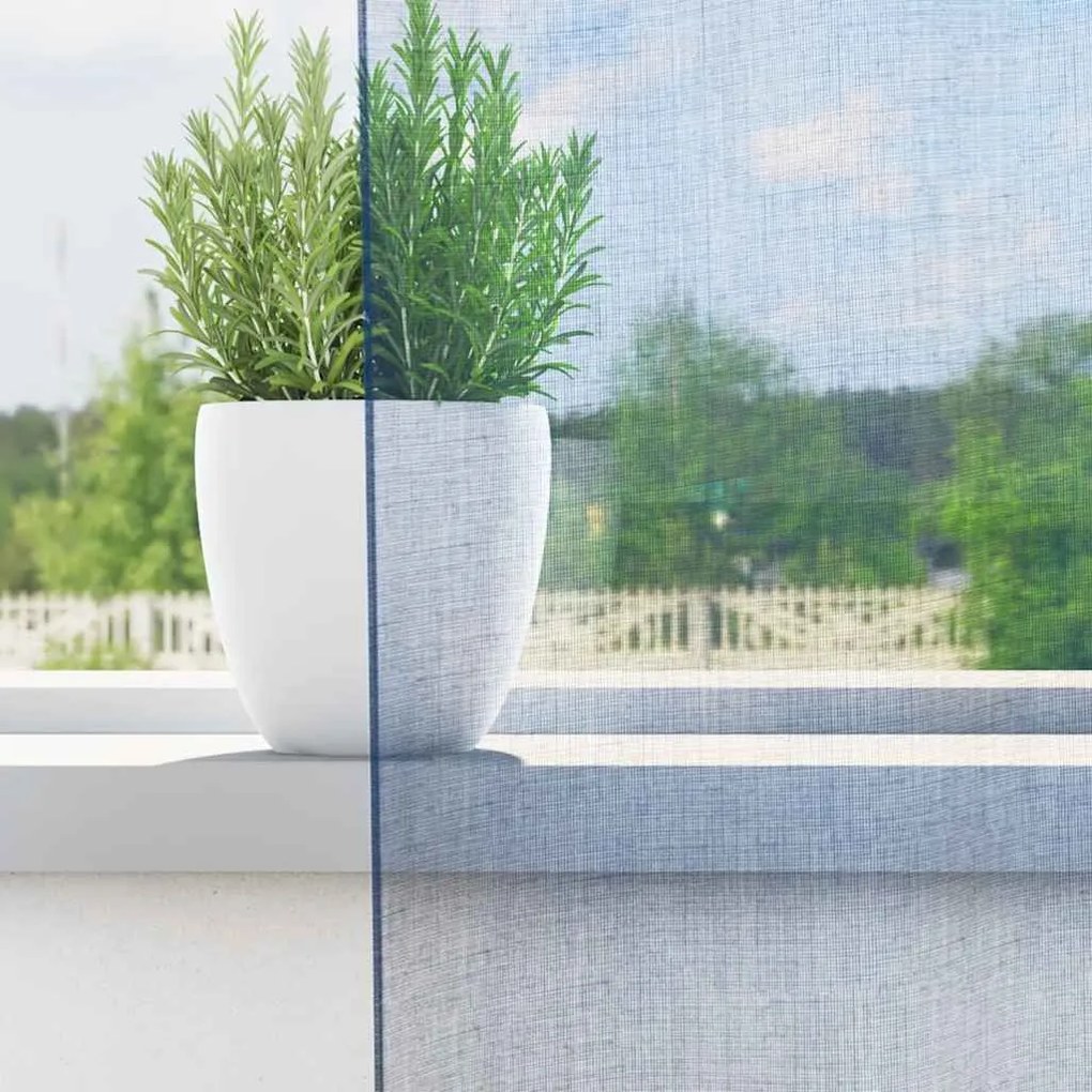 Cortinas de voile com ilhós 2 pcs azul real