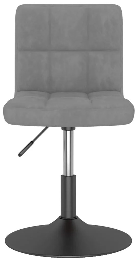 Cadeiras de jantar giratórias 2 pcs veludo cinzento-claro