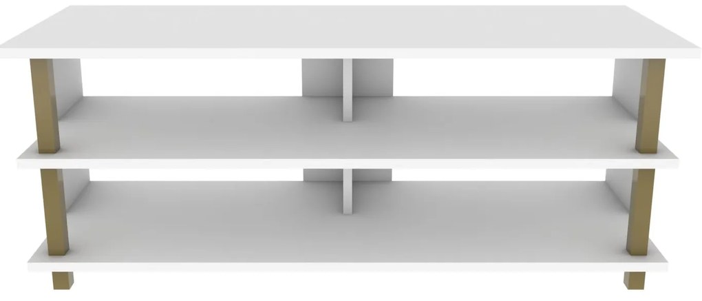 Móvel TV Pueblo – Ouro e Branco – 120 cm x 44,6 cm x 47,4 cm